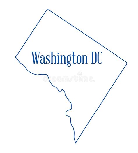 Washington Dc Map Outline Stock Illustrations 144 Washington Dc Map
