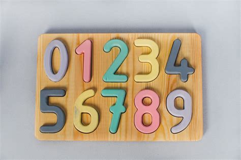 Wooden Puzzle Number 0 9 Homeschool Math Preschool Numbers Etsy