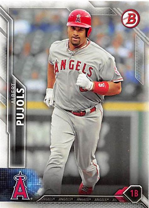 Albert Pujols Baseball Card Los Angeles Angels 2016 Topps Bowman 3