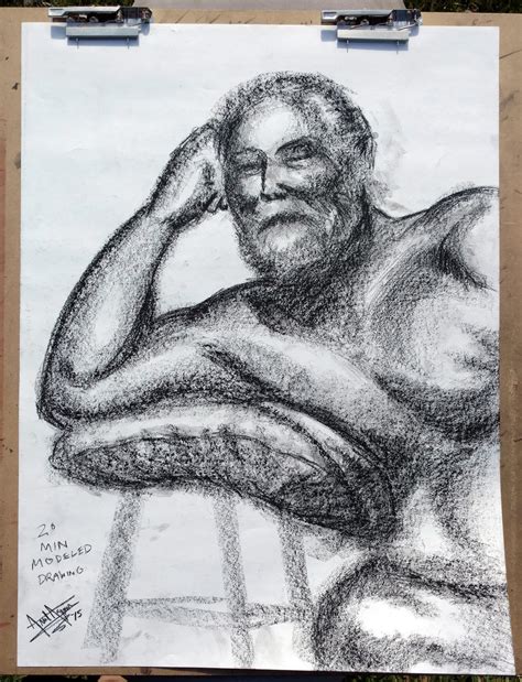 2015 Modeled Drawing Conte Crayon 20 Min 2 Of 2 By Arielaguire On