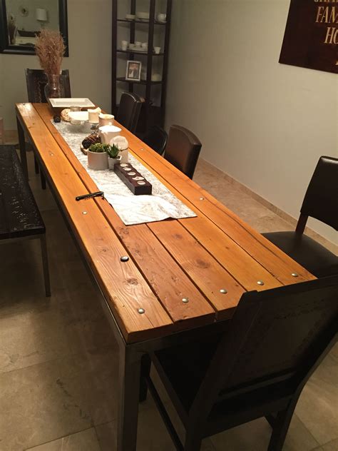Jan 07, 2019 · thanks so much for this post! Farmhouse dining table wood top, metal legs, carriage ...