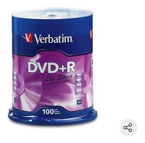 Disco Dvd R Verbatim 4 7gb 16x Campana C 100 Piezas Nuevo Envío Gratis