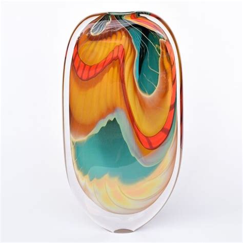 Peter Layton Vase From The Green Paradiso Series Glass In