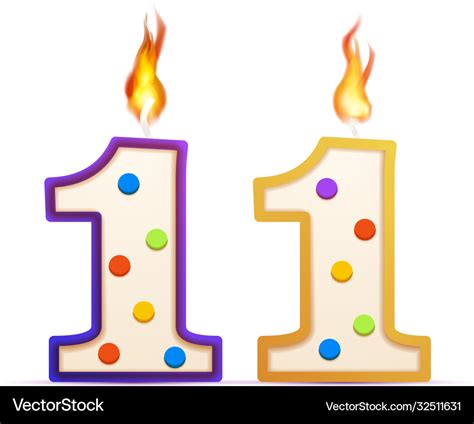 Eleven Years Anniversary 11 Number Shaped Vector Image