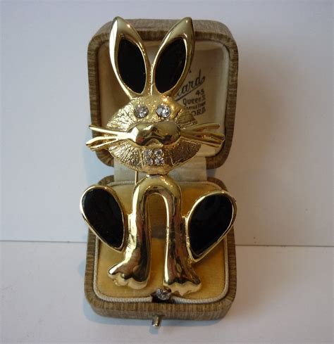 Vintage Rabbit Brooch Gold Rabbit Brooch Rabbit Pin Rabbit Brooch