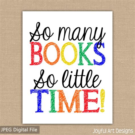 So Many Books So Little Time Printable Librarian Sign