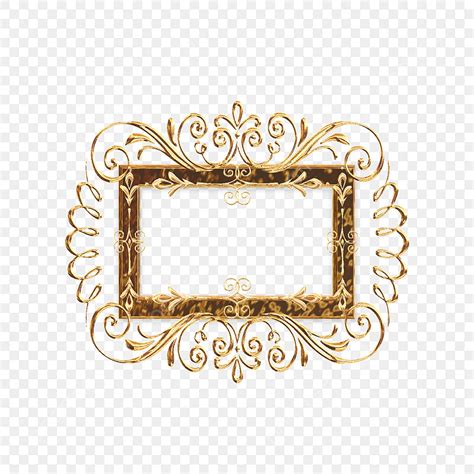 Golden Metallic Hd Transparent Rectangular Vector Metal Pattern Golden