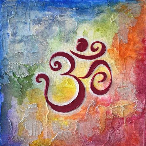 Om Painting Red Om Mural By Agata Lindquist Abstract Canvas Art
