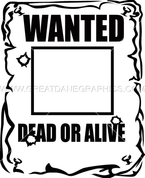 Wanted Poster Production Ready Artwork For T Shirt Printing