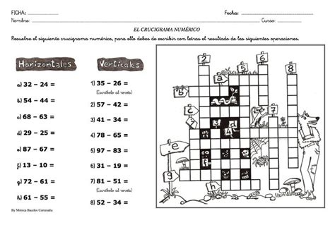 Colección de monica gladys preiss. crucigrama numérico | ACTIVIDADES y FICHAS PARA MATEMÁTICAS | Pinterest