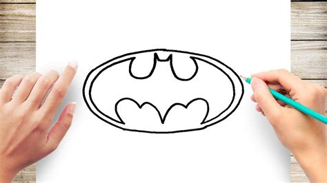 Drawing Batman Logo In 3 Steps Easy Youtube