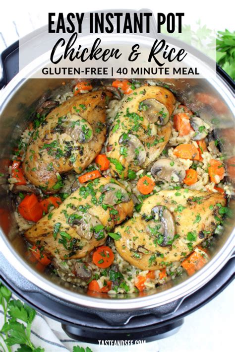 Rice program will set your instant pot to 12 minutes which i find way too long. This Easy Instant Pot Chicken And Rice recipe has tender chicken, pe… | Instant pot recipes ...