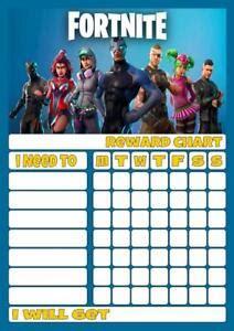 This pdf file template includes your child's favorite superhero such as batman, robin, captain america, ironman. FORTNITE REWARD CHART free stars & pen 3 Sizes Magnetic ...