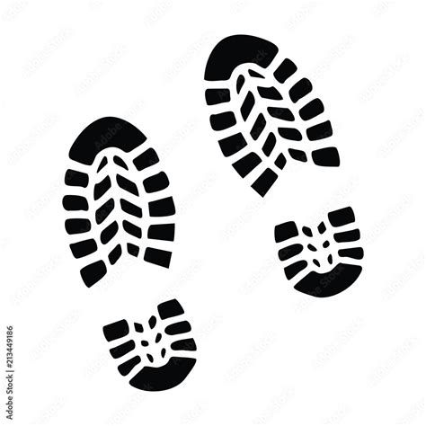 A Black And White Silhouette Of Some Boot Prints Stock Vector Adobe Stock