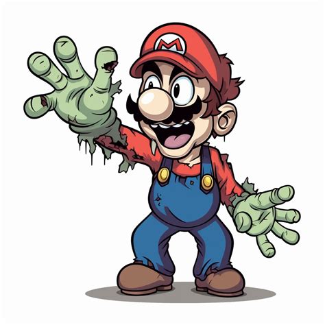 Zombie Mario From The Super Mario Brothers Video Game And Etsy