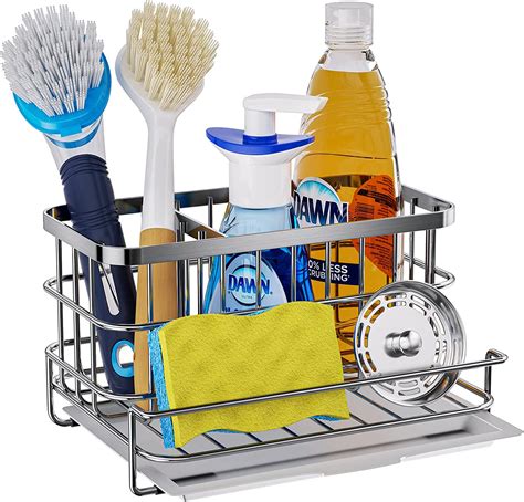 Hapirm Sponge Holder Kitchen Sink Caddy Organizer Sponge Dish Brush