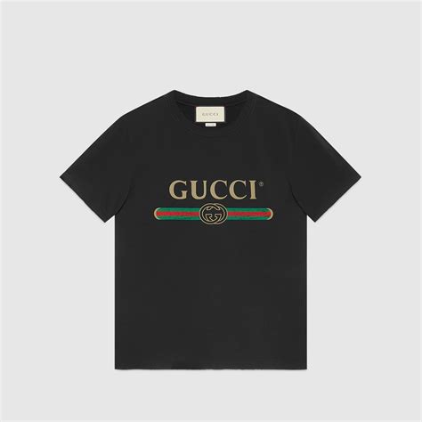 T Shirt Oversize D Lav Avec Logo Gucci En Jersey De Coton D Lav Noir