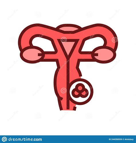 Cervical Cancer Icon Female Reproductive System Disease Illustration Stock Illustration
