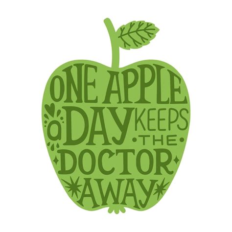 Premium Vector One Apple A Day Keeps The Doctor Away Hand Sketched Lettering Typography