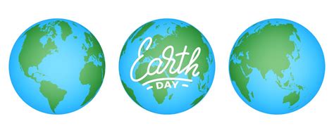 Earth Day Illustration For Earth Day Celebration With Earth Globes And