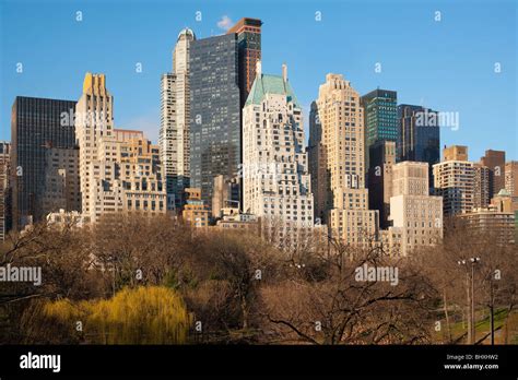 Skyline Of Buildings From Central Park Midtown Manhattan New York