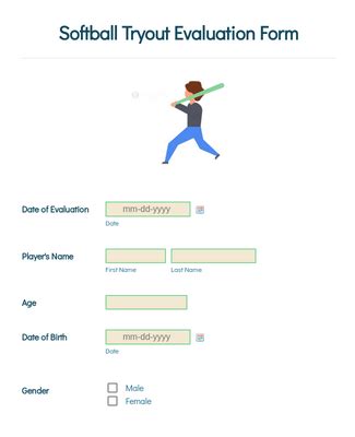 Print free softball lineup cards. Softball Tryout Evaluation Form Template | JotForm