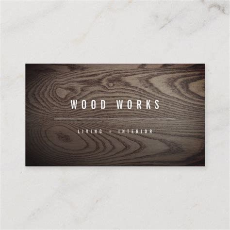 Wood Grain Texture Photo Minimalist Construction Business Card Zazzle