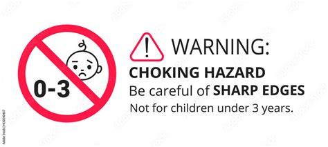 Vettoriale Stock Choking Warning Hazard Forbidden Sign Sticker Not