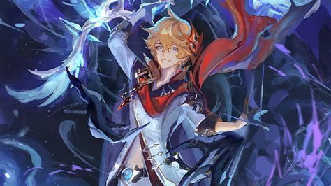 Tartaglia Childe Blue Smoke Background Genshin Impact HD wallpaper | Pxfuel