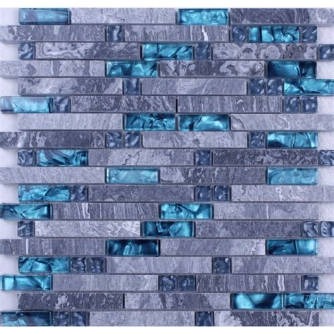 Tiles Stone Tiles Navy Blue Glass Mosaic Tile Rectangle Gray Natural