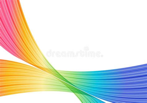Multicolored Abstract Background Rainbow Striped Curves On White
