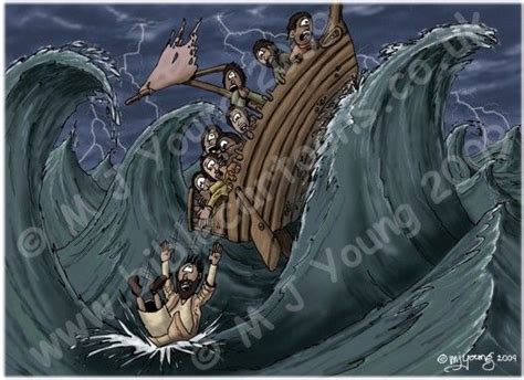 Jonah 01 Scene 04 Overboard Bible Cartoon Jonah Bible Bible