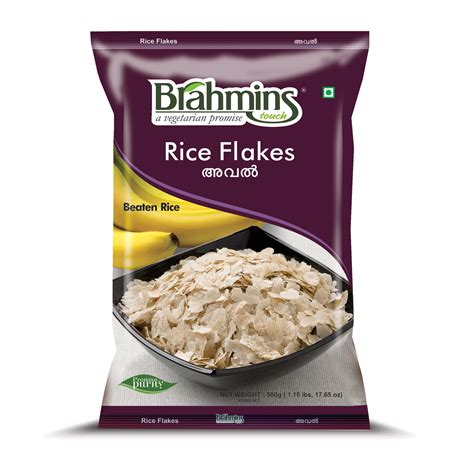 Brahmins Red Rice Flakes Poha Aval 500g Uk