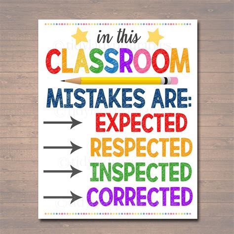 Classroom Decor Mistakes Are Proof Youre Trying Poster Classroom Poster Educational