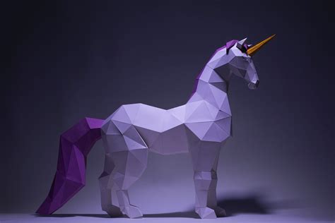 Unicorn Paper Craft Digital Template Origami Pdf Download Etsy