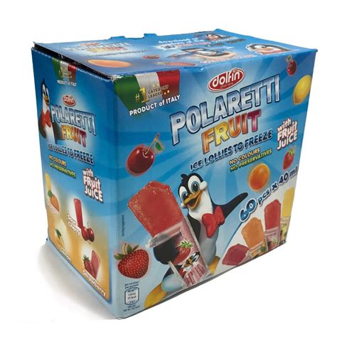 Dolfin Polaretti Fruit Juice Ice Lollies 40ml X 60 Approved Food