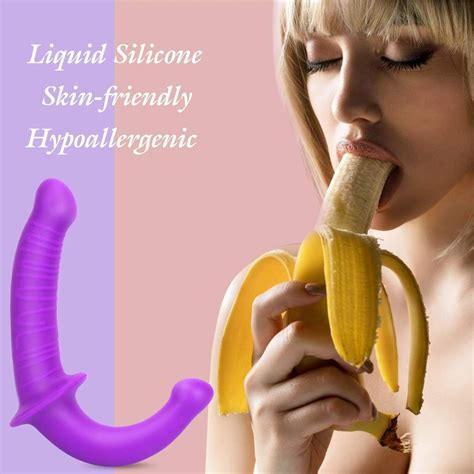 Strapless Strap On Double Ended Dildo Dong G Spot Sex Toys For Women