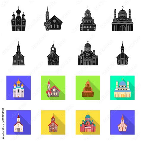 Vector Illustration Of Cult And Temple Icon Collection Of Cult And