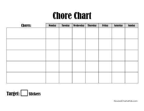 Free Editable Printable Chore Charts Pdf Chore Chart Free Printable