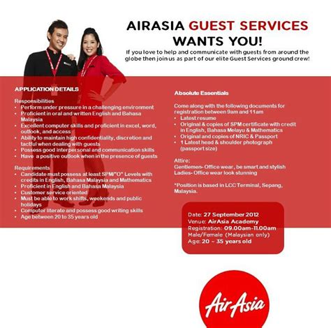 Portal kerja kosong terkini membuka peluang pekerjaan di airasia berhad yang kini dibuka untuk warganegara malaysia dan kepada yang berminat serta berkelayakan dipelawa untuk mengisi kekosongan jawatan ini seperti berikut Jobs Malaysia 2020 | 2021: Jawatan Kosong Air Asia