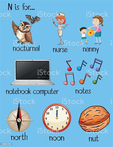 Maybe you would like to learn more about one of these? Many Words Begin With Letter N Stock Illustration ...