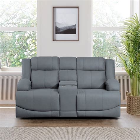Lexicon Camryn Fabric Power Double Reclining Loveseat W Center Console
