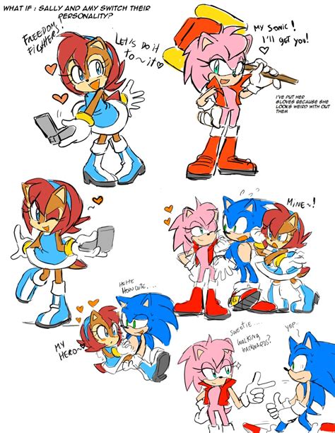 Sally And Amy Crossover Sonic The Hedgehog Photo 37874351 Fanpop