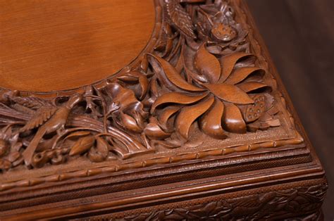 Fantastic 19th Century Carved Fish Bowl Planter Stand | 656501