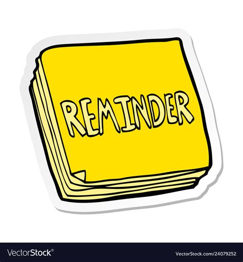 Sticker Of A Cartoon Reminder Notes Royalty Free Vector