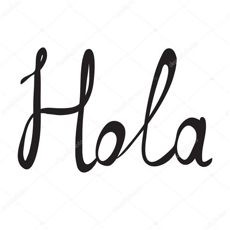 Hand Written Word Hola Lettering — Stock Vector © Wasja 71153669