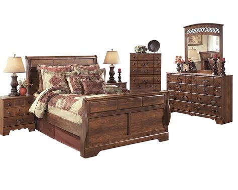 Amazon com queen size sleigh bed by ashley furniture kitchen. Ashley Timberline 6PC Queen Sleigh Bedroom Set With Two ...
