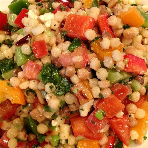 So i attended a dinner that night where everyone had to bring a vegan dish and this is what i decided to whip up :) that also explains why i made. Israeli Couscous Salad - keviniscooking.com | Couscous ...