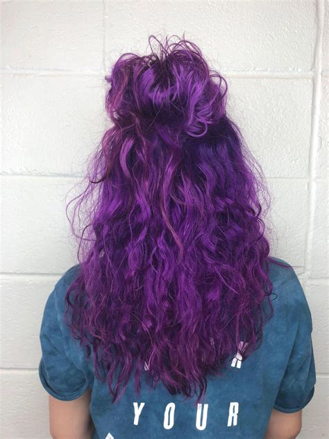Pin By Erin Sauriol On Hair In 2020 Hair Styles Curly Purple Hair