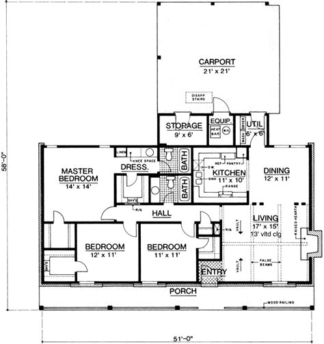 The cottonwood floor plan makes use of all of the space for family living and entertaining. Ranch House Plan - 3 Bedrooms, 2 Bath, 1365 Sq Ft Plan 30-431